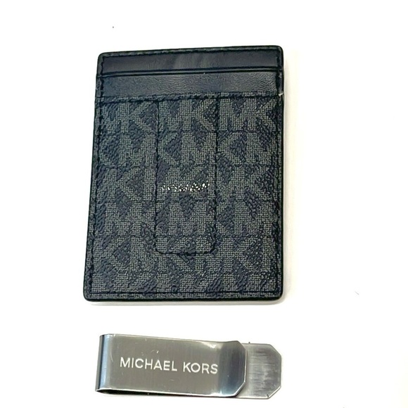Michael Kors Men’s MK Logo Money Clip Leather Card Holder - Picture 6 of 6